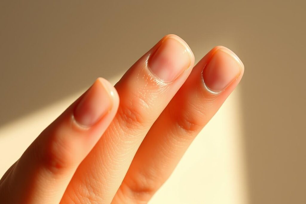 A beautifully lit, close-up, macro-style photograph showcasing the glowing skin tips of four different skin types - normal, dry, oily, and combination. The skin appears healthy, radiant, and hydrated, with a natural, luminous sheen. The image is shot against a soft, out-of-focus background in neutral tones, allowing the vibrant skin tones to take center stage. Dramatic side lighting casts dramatic shadows and highlights the skin's texture and contours. The camera is positioned at a slight angle, creating a sense of depth and dimension. The overall mood is serene, elegant, and inspirational, capturing the essence of healthy, glowing skin.
